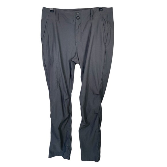 Prana Pants Womens 12 Gray Alana Roll Up Cargo Pocket Drawstring Outdoors Hiking - Picture 1 of 15